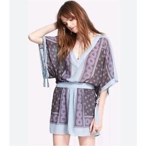 Free People Purple and Gray Mini Dress